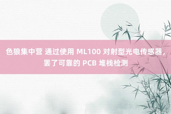 色狼集中营 通过使用 ML100 对射型光电传感器,罢了可靠的 PCB 堆栈检测